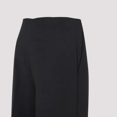 Alberta Ferretti Tailored Grey Trousers With Straight-leg Cut And Subtle Texture In Black
