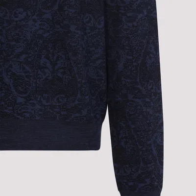 Etro Maglione In Misto Cotone Ricamato  Uomo In Black