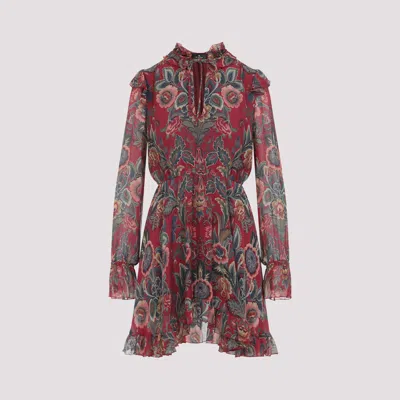 Etro Ruffled Hem Mini Dress In Pink