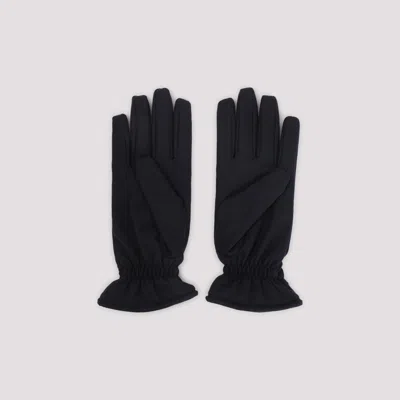 Brioni Cashmere Blend Gloves Elastic Cuffs In Blue