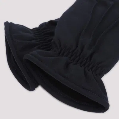 Brioni Cashmere Blend Gloves Elastic Cuffs In Blue
