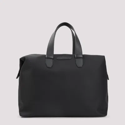 Brioni Structured Black Shoulder Bag With Durable Materials In Black