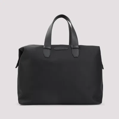 Brioni Structured Black Shoulder Bag With Durable Materials In Black