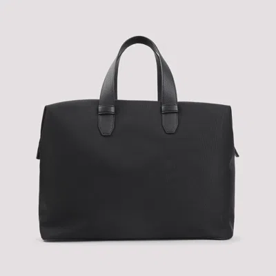Brioni Structured Black Shoulder Bag With Durable Materials In Black