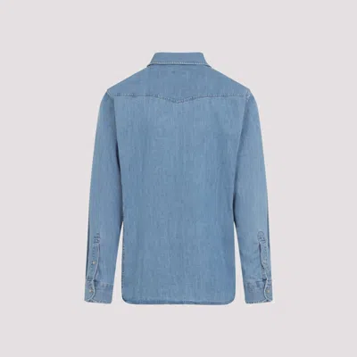 Tom Ford Cotton Denim Shirt In Blue