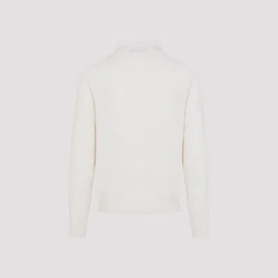 Ralph Lauren Silk-cotton Blend Sweater With Polo Collar In White