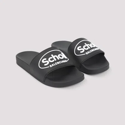 Balenciaga Rubber Slippers In Black