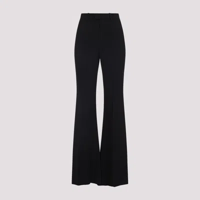 Balenciaga Women Flared Trousers In Black Flowing Viscose