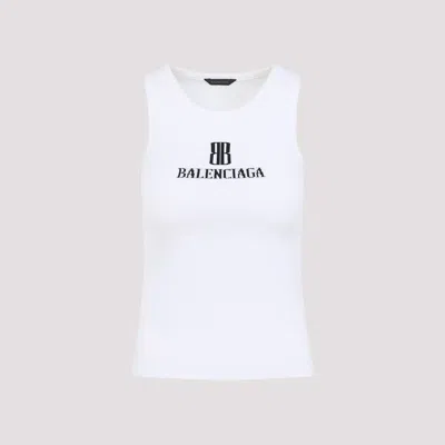 Balenciaga White Nano Bb Tank Top In White