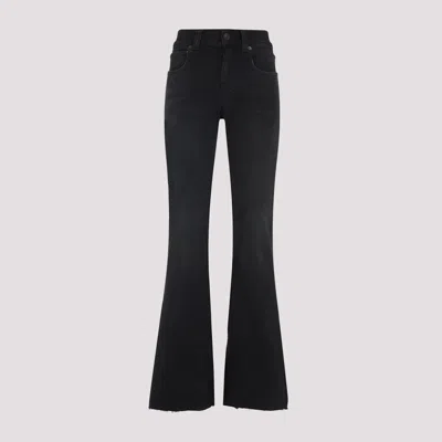 Balenciaga Women Flared Trousers In Black Flowing Viscose