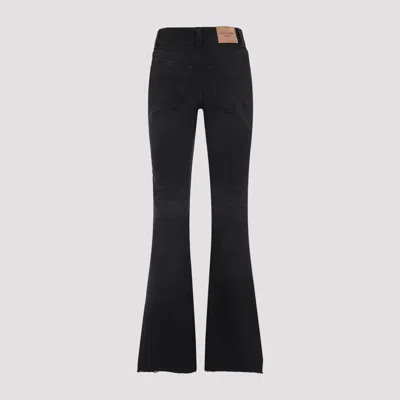 Balenciaga Women Flared Trousers In Black Flowing Viscose