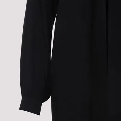 Balenciaga Black Georgette Scarf Blouse In Black