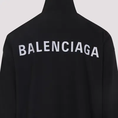 Balenciaga Men Black High Neck Sweatshirt With Logo Lettering On Front And Rear In Tech Fabric Man