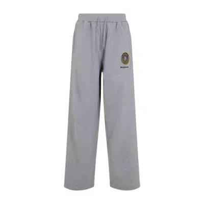Balenciaga Wide Grey Uniform Merch Trousers Men In Gray