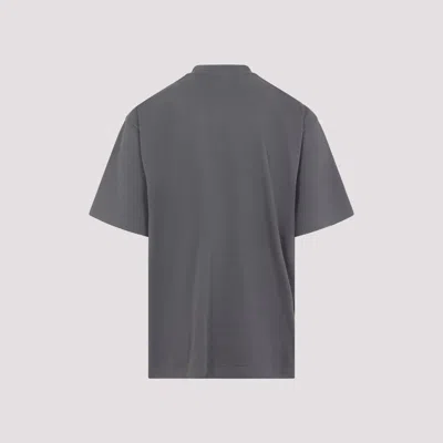 Balenciaga Men Grey Crewneck T-shirt With Logo Embroidery On The Front In Cotton Man In Gray
