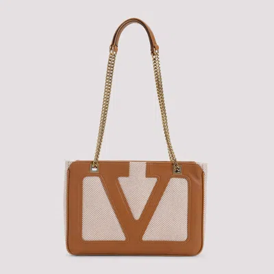 Valentino Beige Fabric Shoulder Bags