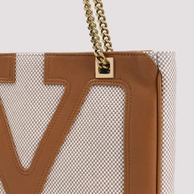 Valentino Beige Fabric Shoulder Bags