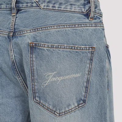 Jacquemus Denim Trousers Featuring Belt Loops In Blue