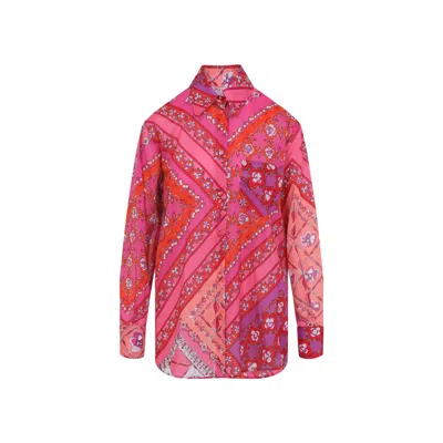 Pucci Geometric And Floral Pattern Shirt In Pink