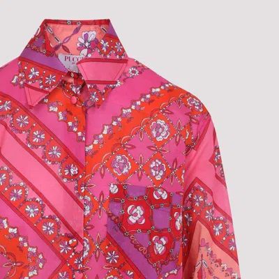 Pucci Geometric And Floral Pattern Shirt In Pink