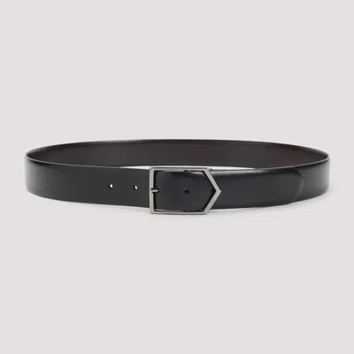 Canali Reversible Leather Belt In Multi