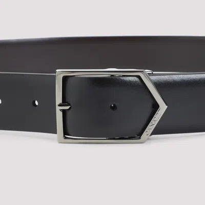 Canali Reversible Leather Belt In Multi