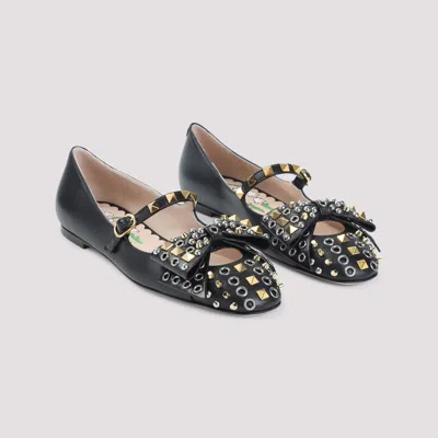 Valentino Garavani Ballerina Mary-jane Bowow With Studs In Multi
