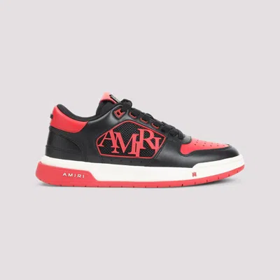 Amiri Low Top Sneakers With Round Toe And Perforated Patch In Red