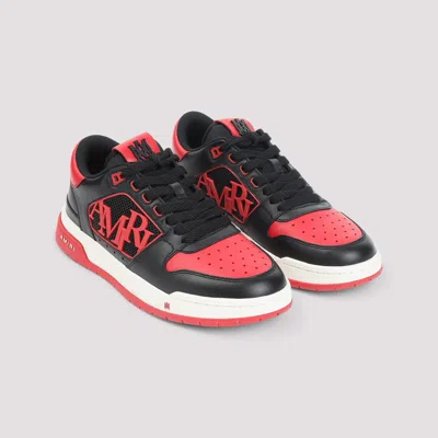 Amiri Low Top Sneakers With Round Toe And Perforated Patch In Red