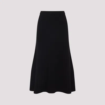 Fabiana Filippi Flared High-waisted Wool Silk Cashmere Skirt In Black
