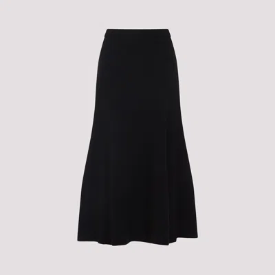 Fabiana Filippi Flared High-waisted Wool Silk Cashmere Skirt In Black