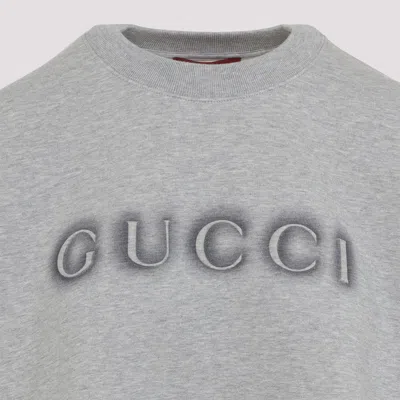 Gucci Sweatshirt Grey Cotton Dropped Shoulders In Gray