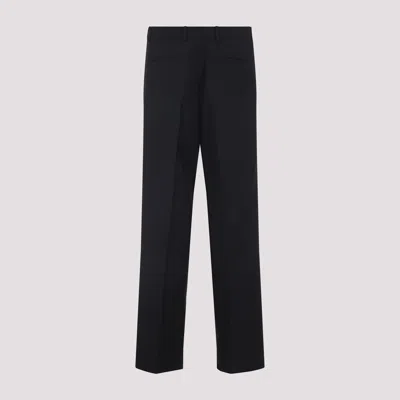 Gucci Drawstring Wool Blend Pants In Black