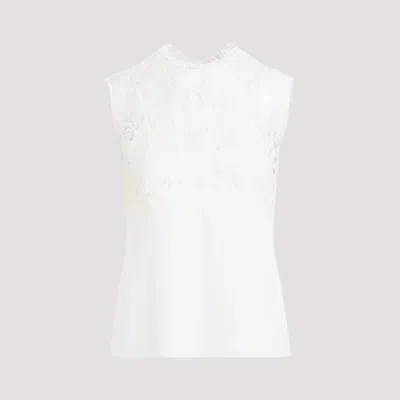 Fabiana Filippi Silk Top Lace Insert In White