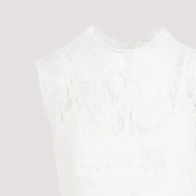 Fabiana Filippi Silk Top Lace Insert In White