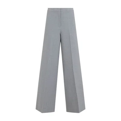 Fabiana Filippi Wide-leg Trousers With Clean Waistband And Subtle Pleats In Gray