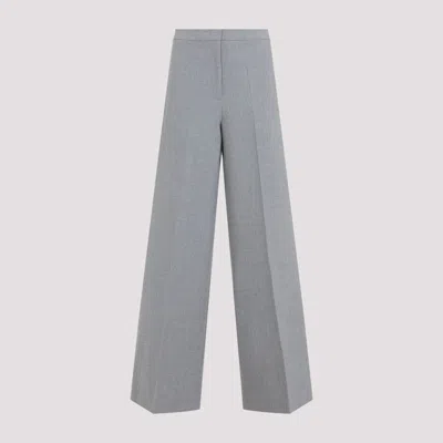 Fabiana Filippi Wide-leg Trousers With Clean Waistband And Subtle Pleats In Gray