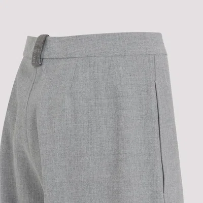 Fabiana Filippi Wide-leg Trousers With Clean Waistband And Subtle Pleats In Gray