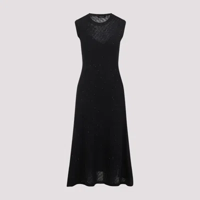 Fabiana Filippi Sleeveless A-line Evening Dress With Subtle Sparkle In Black
