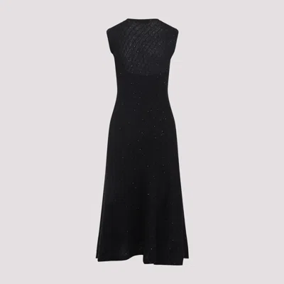 Fabiana Filippi Sleeveless A-line Evening Dress With Subtle Sparkle In Black