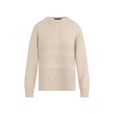 Fabiana Filippi Textured Neutral Knit Sweater Crafted In Multi