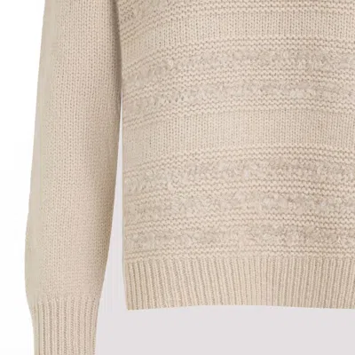 Fabiana Filippi Textured Neutral Knit Sweater Crafted In Multi