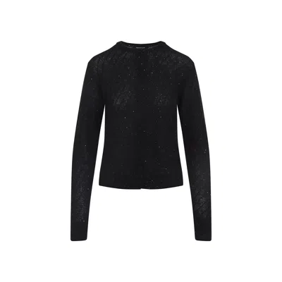 Fabiana Filippi Button-down Black Knit Sweater With Luxurious Blend