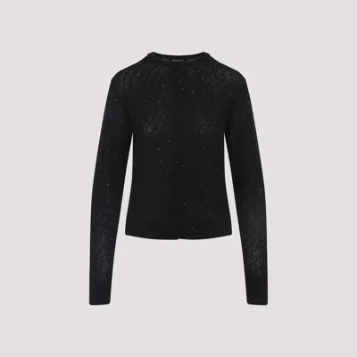 Fabiana Filippi Button-down Black Knit Sweater With Luxurious Blend