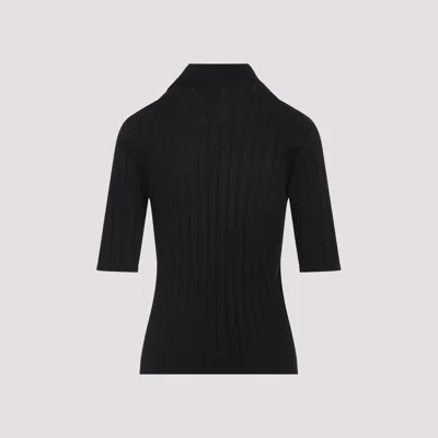 Fabiana Filippi Ribbed Virgin Wool Sweater In Black