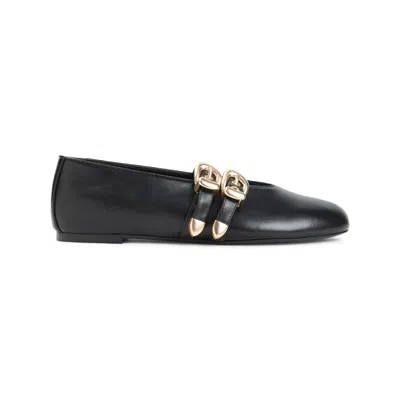Stuart Weitzman Rounded Toe Pumps With Double Buckle Detail In Black