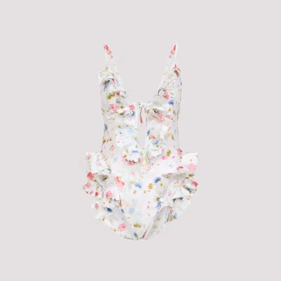 Zimmermann Lucky Waterfall Frill One Piece Swimsuit In White