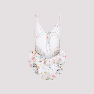 Zimmermann Lucky Waterfall Frill One Piece Swimsuit In White