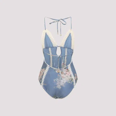 Zimmermann "cascadian" One-piece Swimsuit In Blue