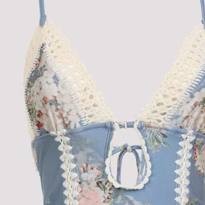 Zimmermann "cascadian" One-piece Swimsuit In Blue